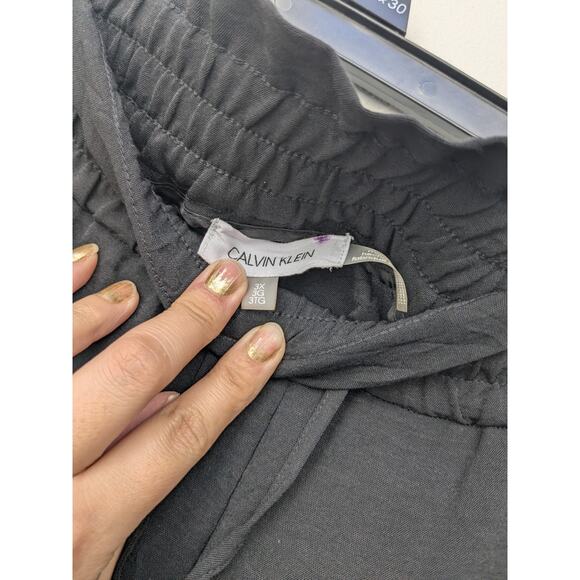 Calvin Klein Women's Pants Wide Leg Drawstring Solid Black Size 3XL NWT - Picture 5 of 15